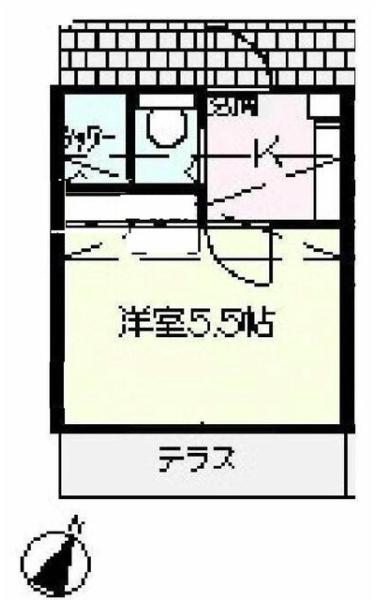 アクセーヌ井の頭A棟(1K/1階)の間取り写真