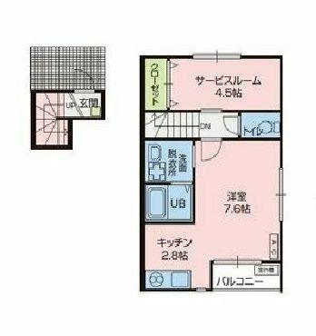 ミルフィーユ角田(1LDK/2階)の間取り写真