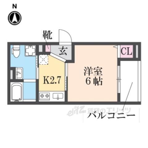 CRASTINE大蓮北4丁目A(1K/3階)の間取り写真