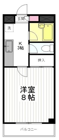 グランドメゾン旭ヶ丘(1K/4階)の間取り写真