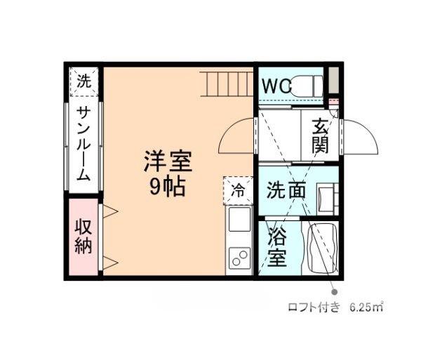 MAHALO(ワンルーム/2階)の間取り写真