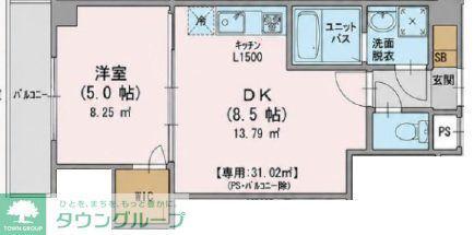 カンファタブル緑が丘II(1LDK/3階)の間取り写真