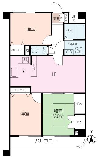 戸塚ダイカンプラザ(3LDK/4階)の間取り写真