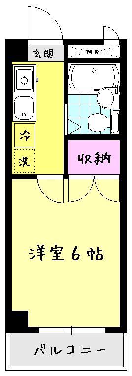 第2レジデンス初(1K/4階)の間取り写真