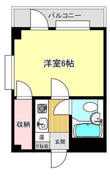 タジママンション(1K/2階)の間取り写真