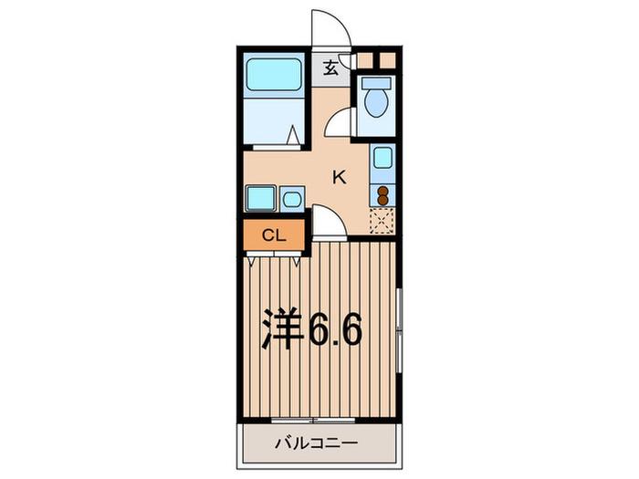 すがらくぼ新館(1K/2階)の間取り写真