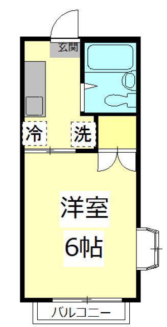 ファミーユISEHARA B棟(1K/2階)の間取り写真