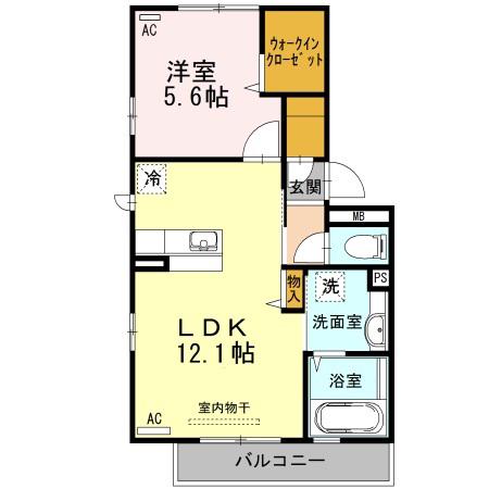 ベルヴィル カメリアVI(1LDK/3階)の間取り写真