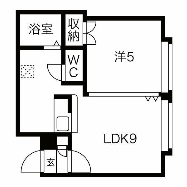 ガーデンパレス(1LDK/3階)の間取り写真