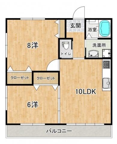 瑞穂ハイツ(2LDK/2階)の間取り写真