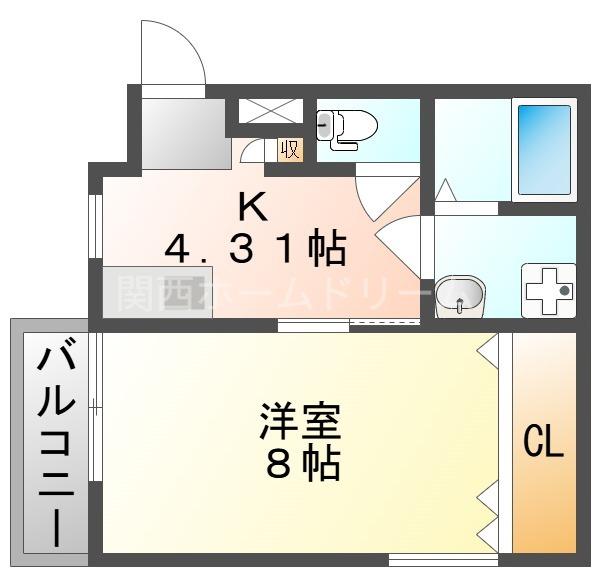 GOODY(1K/2階)の間取り写真