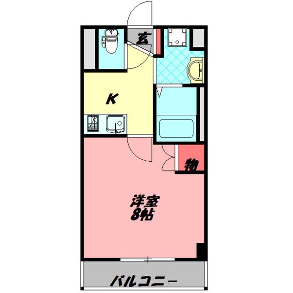 サンフレンドユーⅠ(1K/4階)の間取り写真