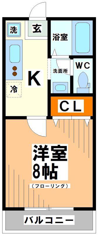 サンパレス(1K/2階)の間取り写真