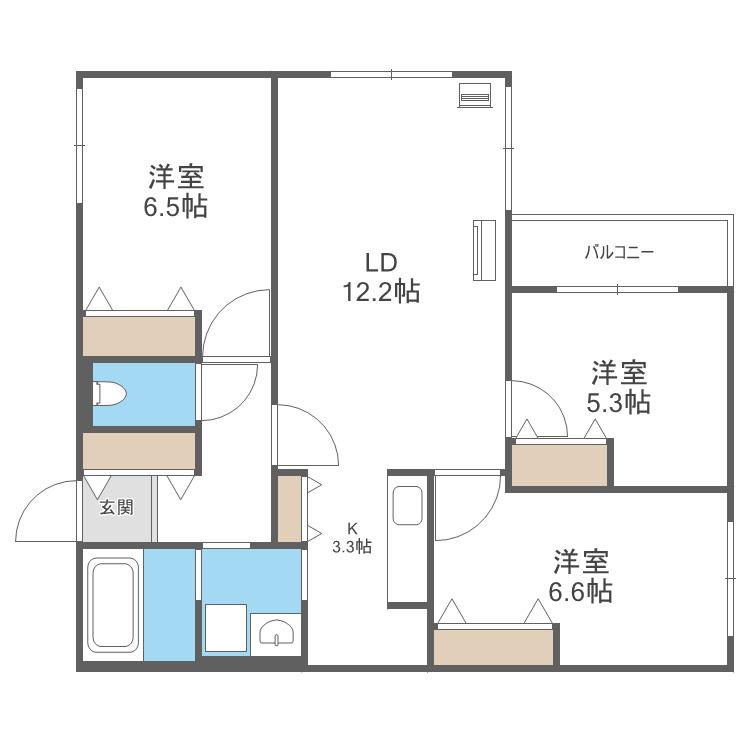 HOROHIRA BRIDGE RESIDENCE(3LDK/4階)の間取り写真