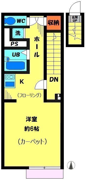 ブルーグロット武蔵境(ワンルーム/2階)の間取り写真