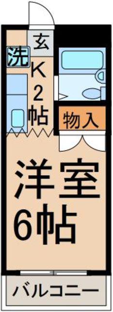 ハイランド田村(1K/1階)の間取り写真