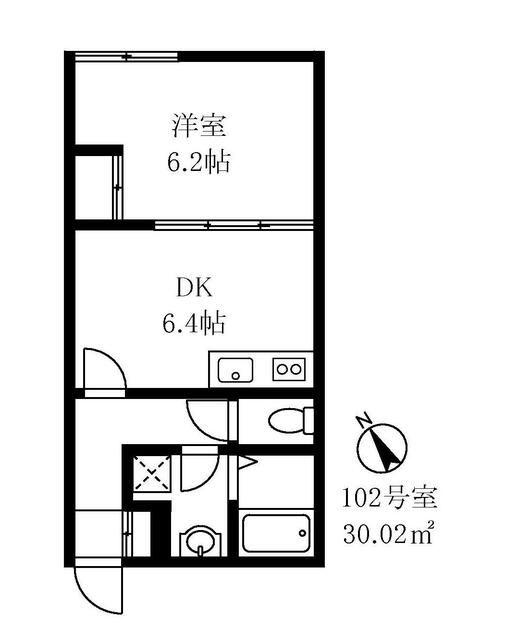 早稲田鶴巻IMAハウス(1DK/1階)の間取り写真