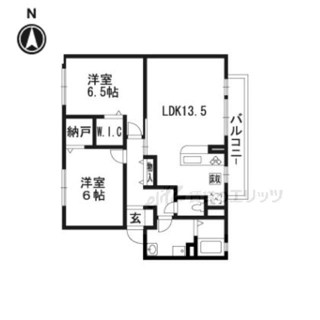 グランモア宮田(2LDK/2階)の間取り写真