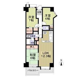ルネ神戸北町1(3LDK/6階)の間取り写真