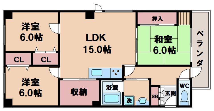 テイストビル(3SLDK/4階)の間取り写真