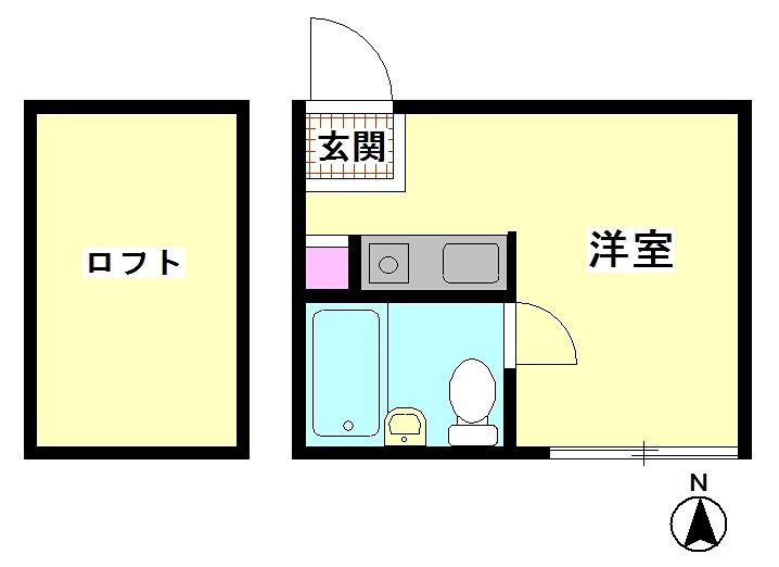 サニーコスメック(ワンルーム/1階)の間取り写真
