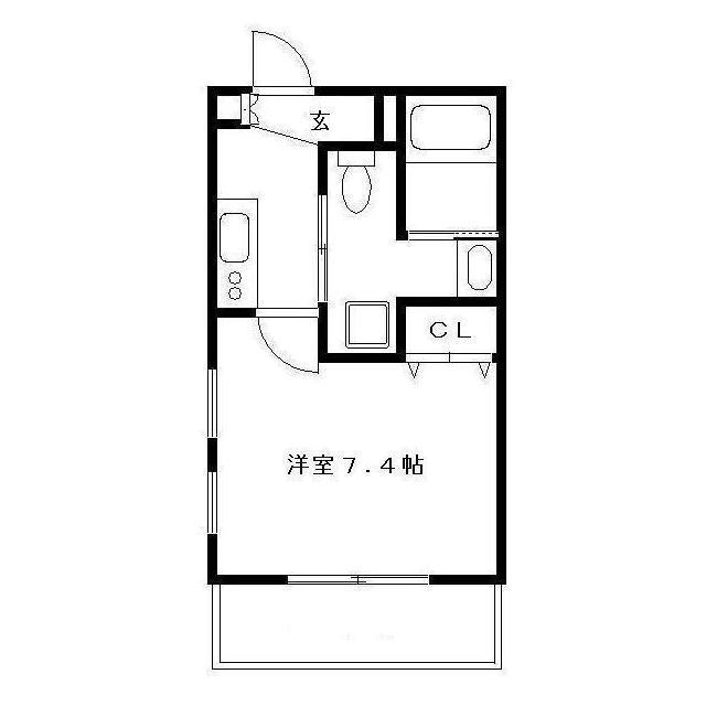 リリックコートパセオ(1K/2階)の間取り写真