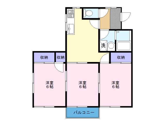 ミキハウス(3DK/2階)の間取り写真