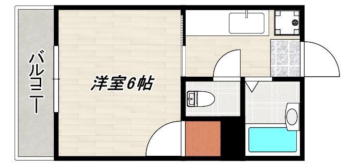 レインボー鴨池(1K/4階)の間取り写真