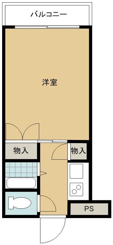 ギャレ豊津(1K/2階)の間取り写真