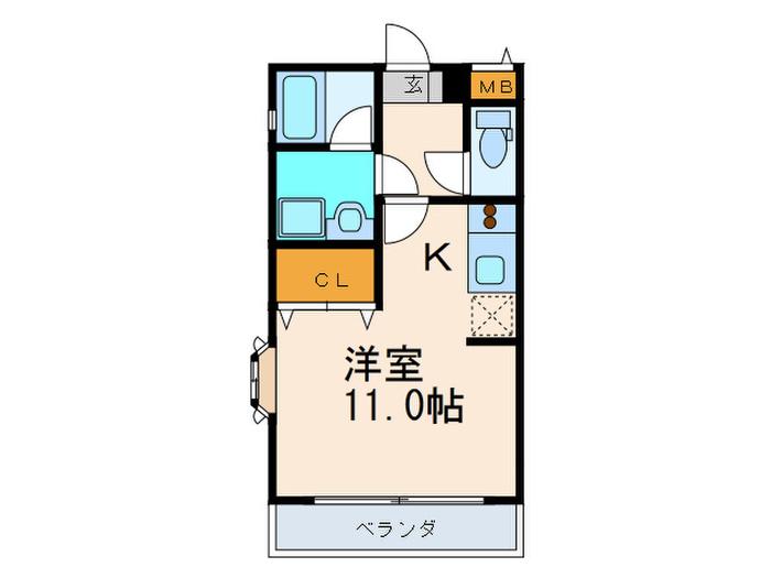 アールヴィラージュ灘(1K/2階)の間取り写真