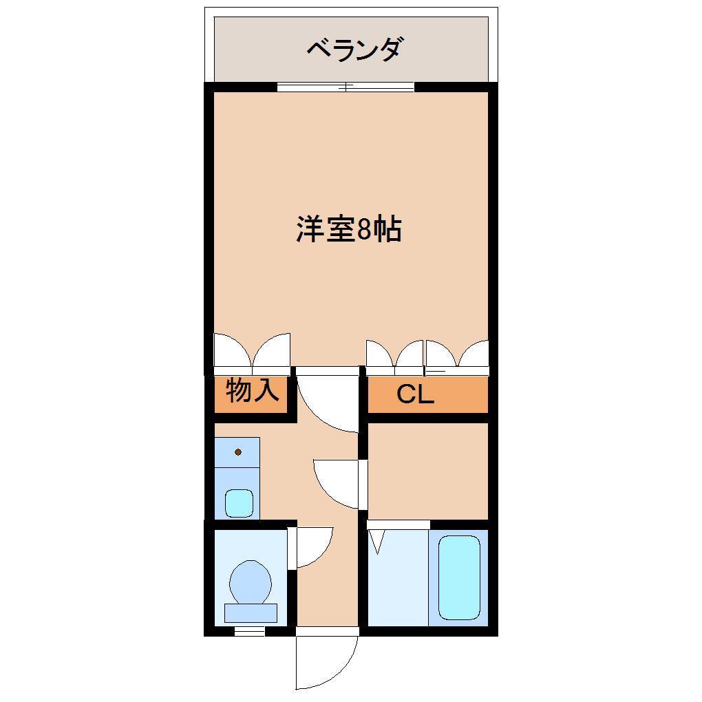 FINE HOUSE K(1K/2階)の間取り写真