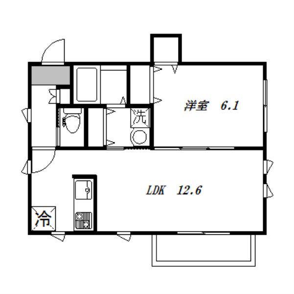 ブランドミール(1LDK/2階)の間取り写真