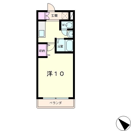 RACOOND3(1K/2階)の間取り写真
