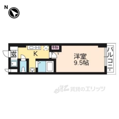 RACOOND2(1K/1階)の間取り写真
