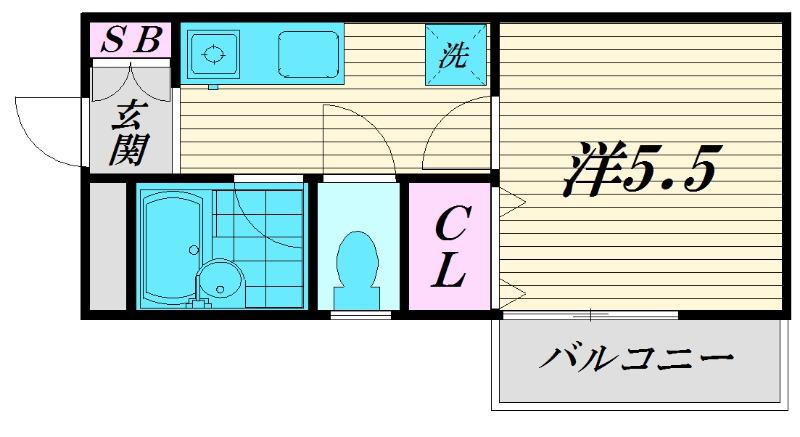コーポビレッジII(1K/2階)の間取り写真