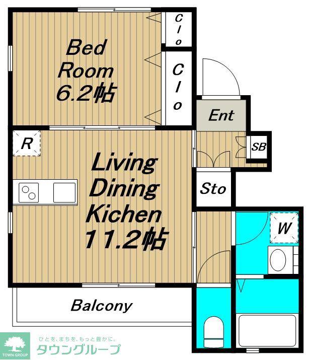 武蔵村山市学園3丁目計画II(1LDK/1階)の間取り写真