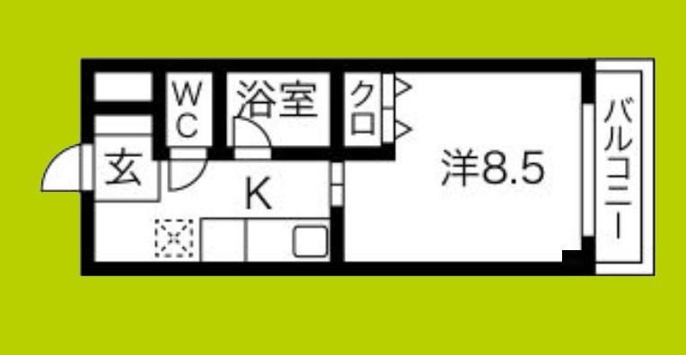ギャレ グラン(1K/2階)の間取り写真