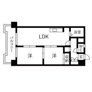 第6協和ビル(2LDK/5階)の間取り写真