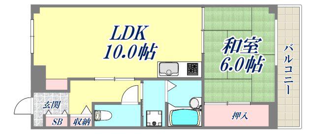 宝和マンション(1LDK/1階)の間取り写真