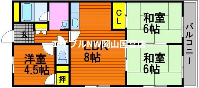シティハイツ清水(3LDK/4階)の間取り写真