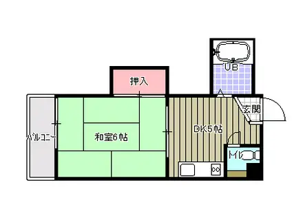 ニュー白菊ビル(1DK/4階)の間取り写真