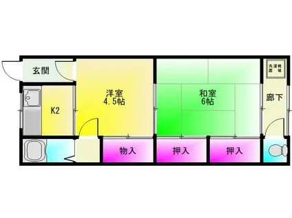 藤田文化(2K/2階)の間取り写真
