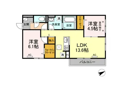 メゾン山居(2LDK/1階)の間取り写真