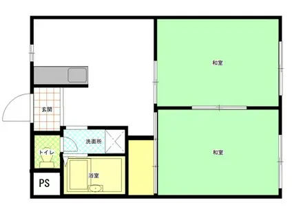 リベラルパレス平野(2DK/6階)の間取り写真
