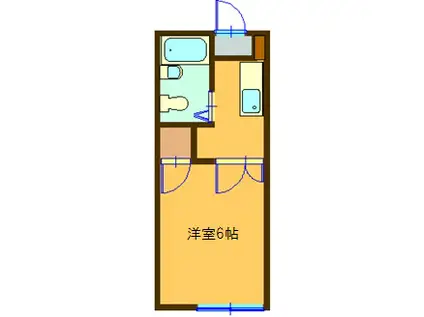 ハイツ梓(1K/2階)の間取り写真