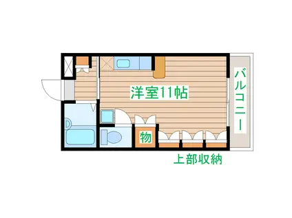 ロイヤルハイツ東八(ワンルーム/2階)の間取り写真