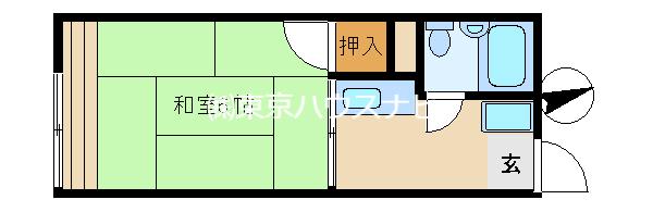 ハイム一二三(1K/2階)の間取り写真