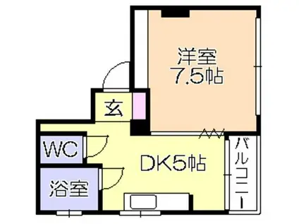 児玉ビル(1DK/3階)の間取り写真