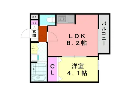 H-MAISON平野I(1LDK/1階)の間取り写真