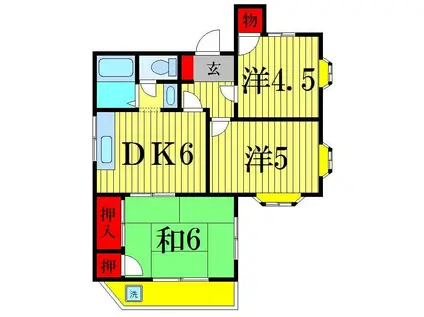 坂本マンション(3DK/3階)の間取り写真